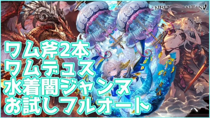 【グラブル】ワムデュス斧2本編成ワムデュス水着闇ジャンヌお試しフルオート