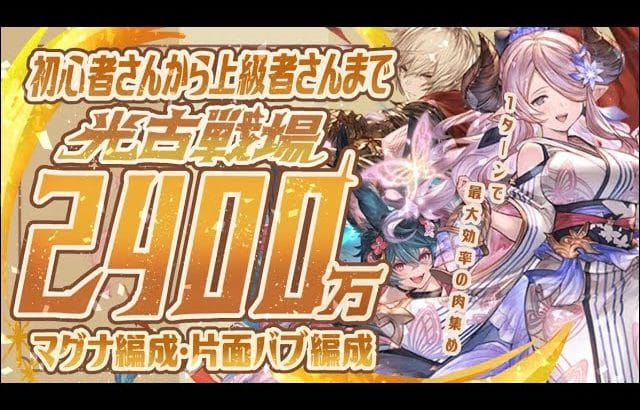 【光古戦場】肉集め2400万編成５選と火力を出す際に確認すべき点について【グラブル】【グランブルーファンタジー】