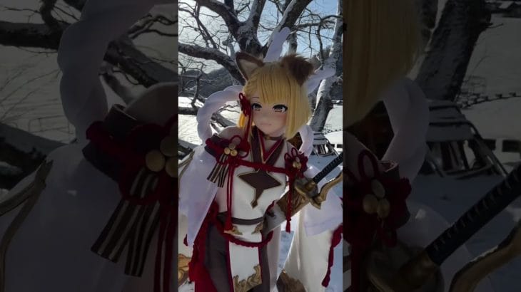 ヴァジラちゃんと初雪ロケマスター:八田みこ　さん（@yatamiko_kig）　⠀#グラブル #ヴァジラ#着ぐるみ #kigurumi