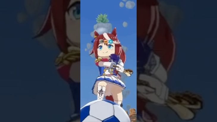 グランブルーファンタジーヴァーサスライジング 回転するサッカーボールの上で回るウマ娘