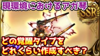 【グラブル】現環境でアガ琴はどの覚醒タイプをどれくらい作成したほうがいいのかについて解説！【フォーセイクンアガスティ/アガスティア】