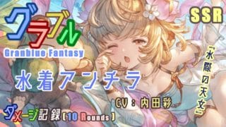 [#熊空士] [#グラブル] 水屬性SSR ダメージ記録 “ 水着アンチラ ” [10rounds][#小熊墨樹](角色評價在說明欄)