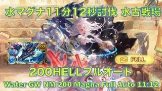 [グラブル]水マグナ11分12秒討伐 水古戦場200HELLフルオート  [GBF] Water GW NM 200 Magna Full Auto 11:12